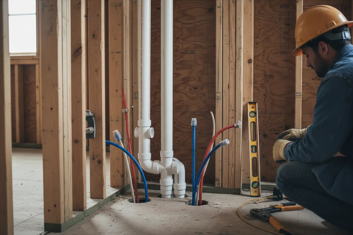 Drain and supply rough-in during Leak Detection in Cynthiana